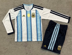 2026-27 Argentina Home Blue&White LS Kids/Youth Soccer Uniform