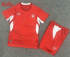 2026-27 Switzerland Home Red Kids/Youth Soccer Uniform-7809