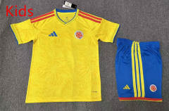 2025-26 Colombia Home Yellow Kids/Youth Soccer Uniform-4247