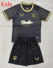 2025-26 Burnley 2nd Away Black&Gray Kids/Youth Soccer Uniform-AY