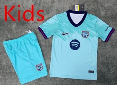 26-27 Barcelona 2nd Away Blue Kids/Youth Soccer Uniform-2483