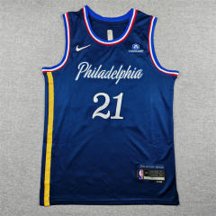 2026 City Version Philadelphia 76ers Dark Blue#21 NBA Jersey-1380