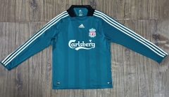 Retro Version 08-09 Liverpool Away Green LS Thailand Soccer Jersey AAA-6157