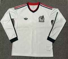 (S-4XL) 2026 World Cup Mexico Away White LS Thailand Soccer Jersey AAA-5378