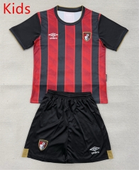 2025-26 AFC Bournemouth Home Red&Black Kids/Youth Soccer Uniform-AY