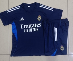 25-26 Real Madrid Royal Blue Short-sleeved Thailand Soccer Tracksuit-815