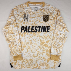 (S-4XL) 25-26 English Palestine Camouflage Tender Gold LS Thailand Soccer Jersey AAA-2038