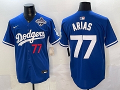 Los Angeles Dodgers #77 Blue MLB Jersey (Logo 8) - 0840