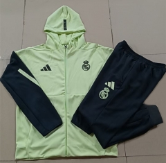 2025-2026 Real Madrid Light Green Hooded Thailand Soccer Jacket Uniform-815