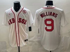 MLB Boston Red Sox White #9 Jersey（Logo5）-0840