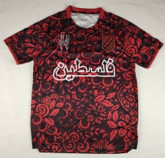 (S-4XL) 25-26 Arabic Palestine Camouflage Black&Maroon Thailand Soccer Jersey AAA-2038