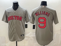MLB Boston Red Sox Grey #9 Jersey(logo1)-0840
