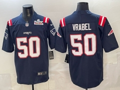 NFL New England Patriots  Royal Blue #50 Jersey（logo 2）-0840