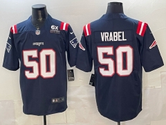 NFL New England Patriots  Royal Blue #50 Jersey（logo 3）-0840