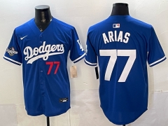 Los Angeles Dodgers #77 Blue MLB Jersey (Logo 5) - 0840