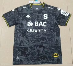 (S-4XL) 25-26 Kappa x Batman  Deportivo Saprissa  Home Black&Grey Thailand Soccer Jersey AAA-7035
