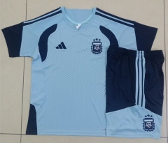 25-26 Argentina Sky Blue Thailand Short-sleeved Soccer Tracksuit -815
