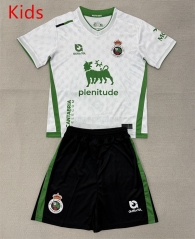 2025-26 Racing Santander Home White kids Soccer Uniform-AY