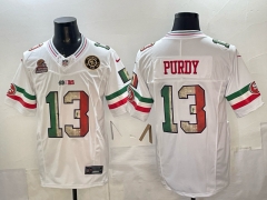 San Francisco 49ers 5th Mexican Flag #13 White NFL Jersey (Logo 3)- 0840
