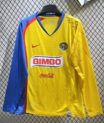 07-08 Edition Club America Home Yellow LS Thailand Soccer Jersey AAA-2851