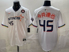 New MBL Astros White #45 Jersey（logo 3）-0840