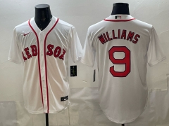 MLB Boston Red Sox White #9 Jersey（Logo1）-0840