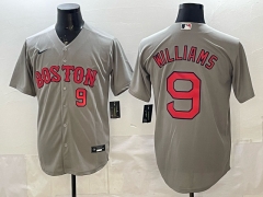 MLB Boston Red Sox Grey #9 Jersey(logo5)-0840