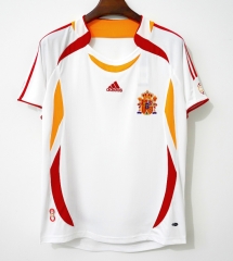 Retro Version 2006 Spain Away White  Thailand Soccer Jersey AAA-9493