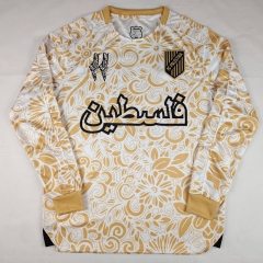 (S-4XL) 25-26 Arabic Palestine Camouflage Tender Gold LS Thailand Soccer Jersey AAA-2038