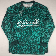 (S-4XL) 25-26 Arabic Palestine Camouflage Dark Green LS Thailand Soccer Jersey AAA-2038