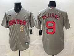 MLB Boston Red Sox Grey #9 Jersey(logo4)-0840