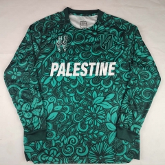 (S-4XL) 25-26 English Palestine Camouflage Dark Green LS Thailand Soccer Jersey AAA-2038
