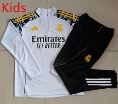 2025-26 Real Madrid White Kids/Youth Soccer Tracksuit-815