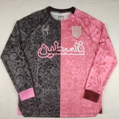 (S-4XL) 25-26 Arabic Palestine Camouflage Black&Grey&Pink LS Thailand Soccer Jersey AAA-2038