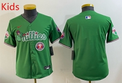 MLB Philadephia Phillies Third generation Green  kids Jersey(Logo3)-0840