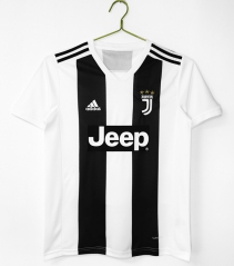 Retro Version 18-19 Juventus Home Black&White Thailand Soccer Jersey AAA-C1046