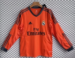 Retro Version 13-14 Real Madrid 2nd Away Orange  LS Thailand Soccer Jersey AAA-2315