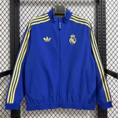 (S-3XL) 25-26 Real Madrid Blue (Waterproof) Thailand Trench Coat-7209