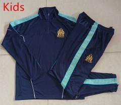 2025-26 Olympique de Marseille Royal Blue Kids/Youth Soccer Tracksuit-815