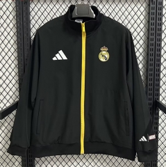 (S-3XL) 25-26 Real Madrid Black (Waterproof) Thailand Trench Coat-7209