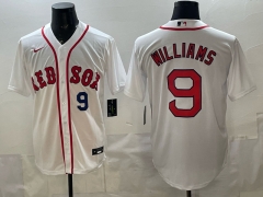 MLB Boston Red Sox White #9 Jersey（Logo3）-0840