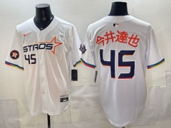 New MBL Astros White #45 Jersey（logo 2 ）-0840