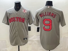 MLB Boston Red Sox Grey #9 Jersey(logo6)-0840