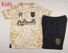 25-26 Arabic Palestine Camouflage Tender Golden Kid/Youth Soccer Uniform-2038