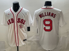 MLB Boston Red Sox White #9 Jersey-0840