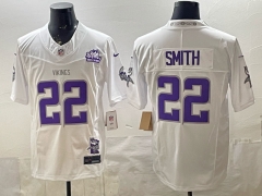 NFL Minnesota Vikings Retro 4 White #22 Jersey（logo 1）-0840