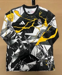 2026-27 Real Madrid Black White LS Thailand Soccer Jersey AAA-9409