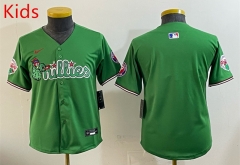 MLB Philadephia Phillies Third generation Green  kids Jersey(Logo 1)-0840