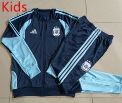 26-27 Argentina Royal Blue Kids/Youth Soccer Jacket Uniform-815