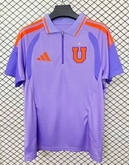 (S-4XL) 26-27 Universidad de Chile Purple Thailand Soccer Polo Jersey-2044